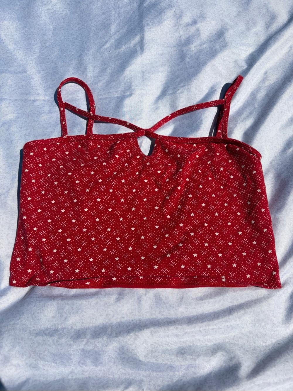 Hollister star red crop tank top